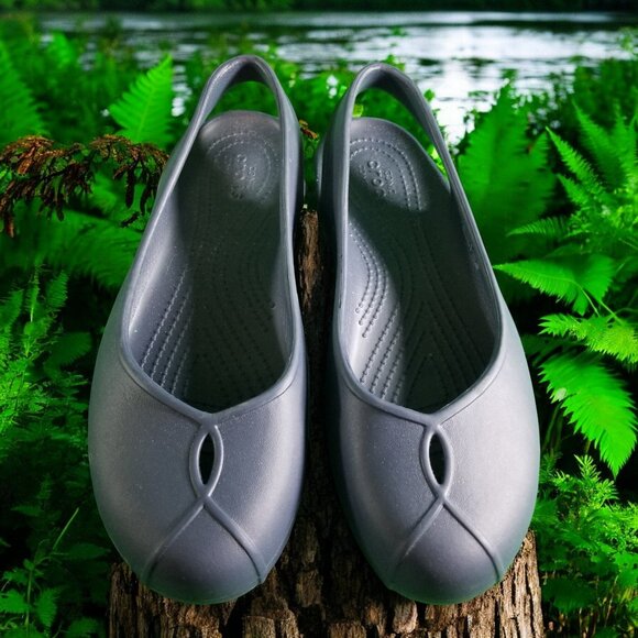 Crocs Balllet Flats Women's Size 9 Blue Slip On Comfort Shoes 11705 - Picture 3 of 8